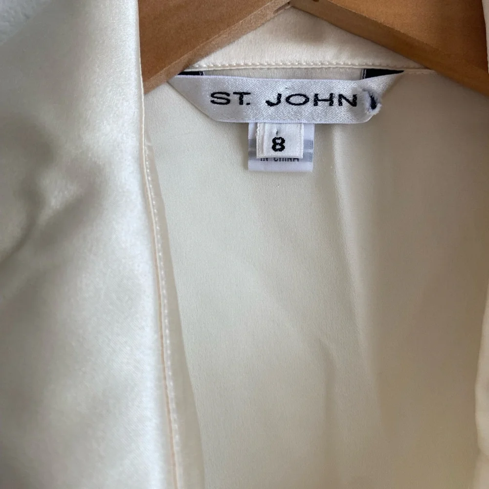 St. John Silk cream blusa - Picture 6 of 7